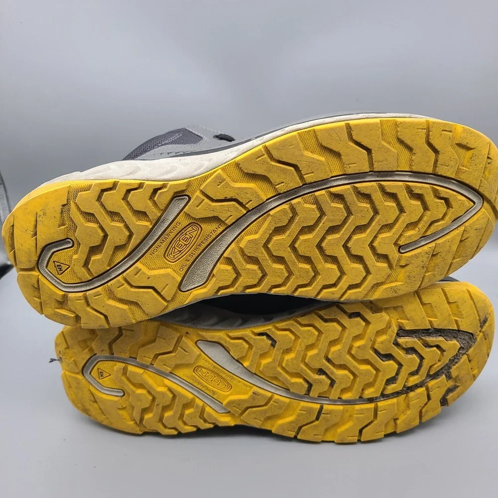 KEEN Utility Men's Arvada Mid Carbon Toe Work Boots Mens 11.5 EE Grey Yellow